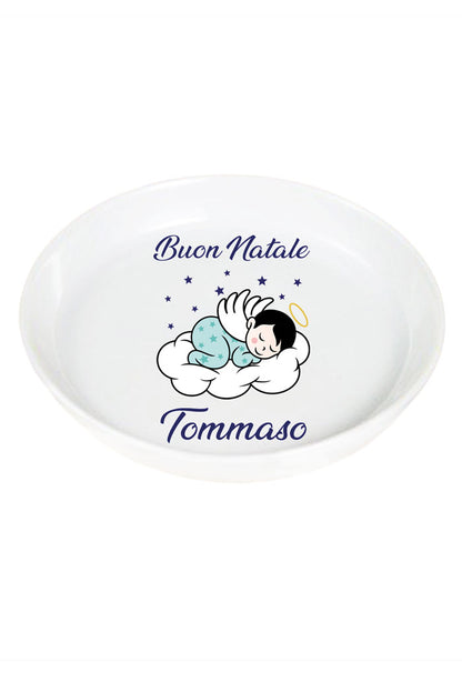 Piattino in porcellana bianca da personalizzare. Diametro 11