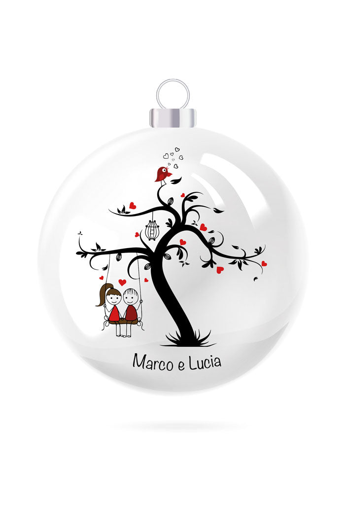 Pallina di Natale in porcellana bianca da personalizzare. Diametro 8 cm