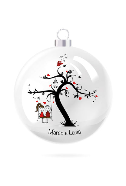 Pallina di Natale in porcellana bianca da personalizzare. Diametro 8 cm