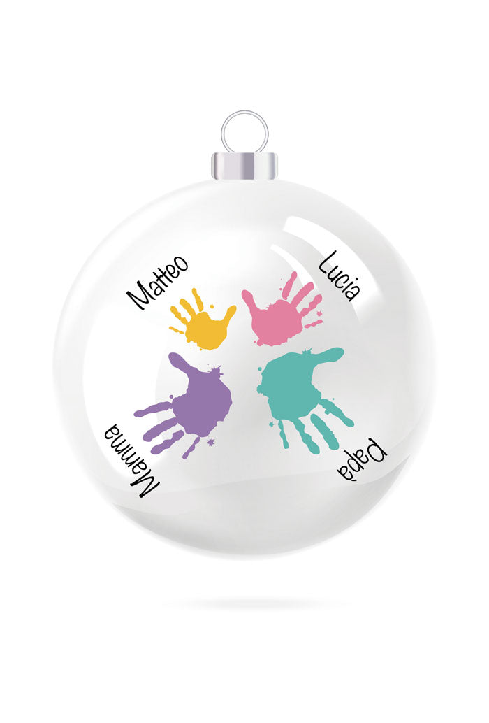 Pallina di Natale in porcellana bianca da personalizzare. Diametro 8 cm