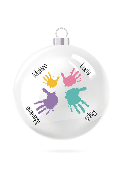 Pallina di Natale in porcellana bianca da personalizzare. Diametro 8 cm