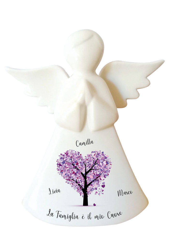 Angelo in porcellana bianca da personalizzare. Altezza 16 cm
