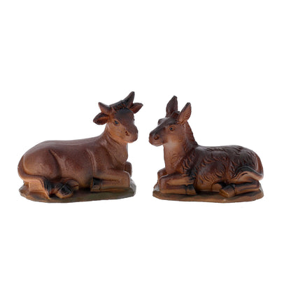 Set Presepe composto da 11 soggetti con capanna. Dimensioni 20x34 cm