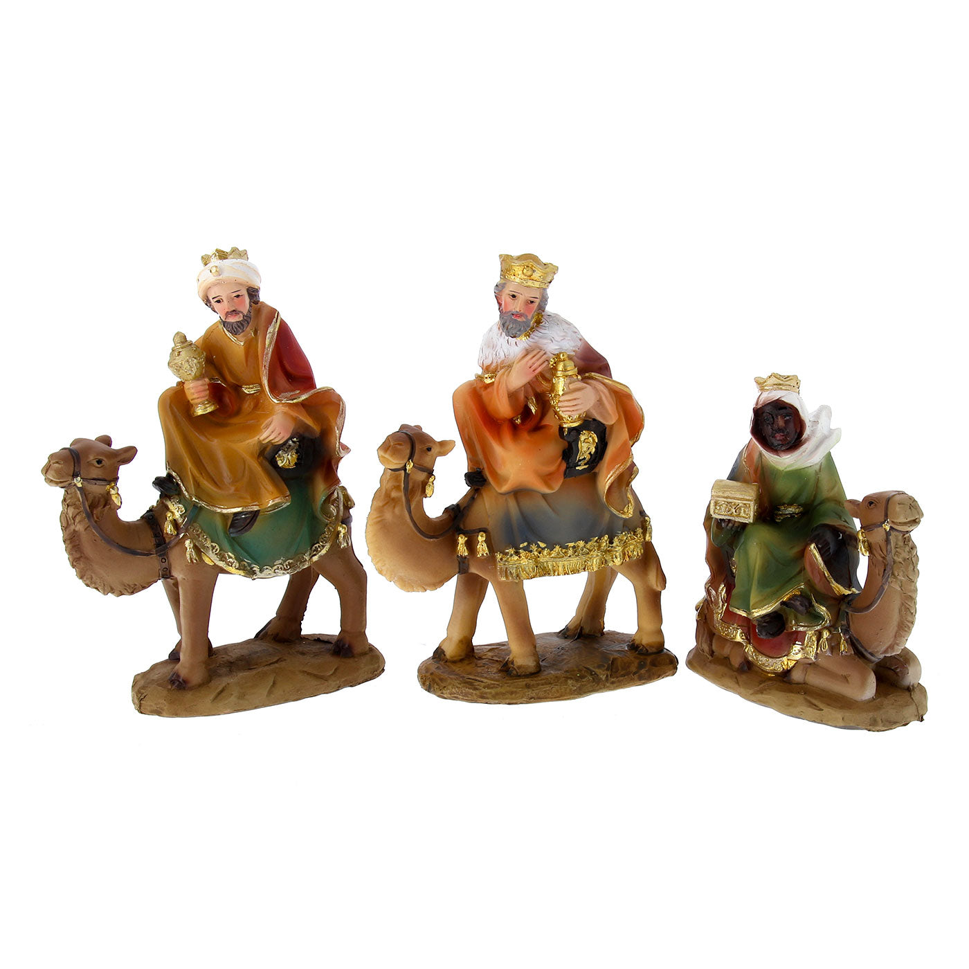 Set Presepe composto da 11 soggetti con capanna. Dimensioni 20x34 cm
