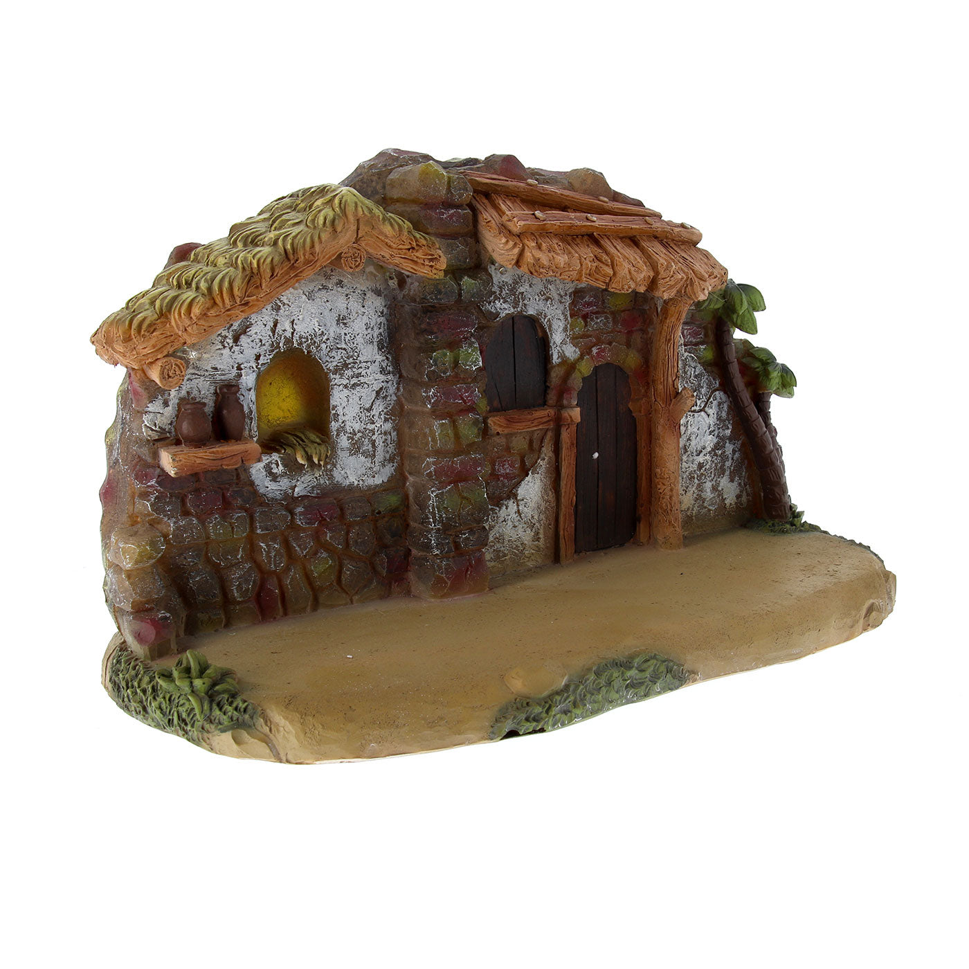 Set Presepe composto da 11 soggetti con capanna. Dimensioni 20x34 cm
