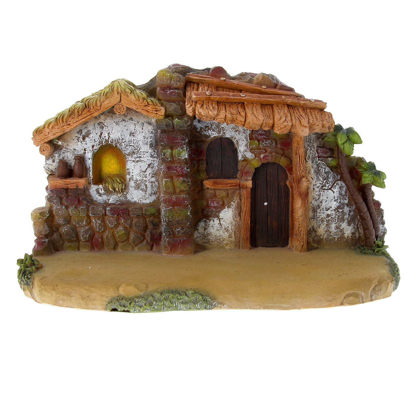 Set Presepe composto da 11 soggetti con capanna. Dimensioni 20x34 cm