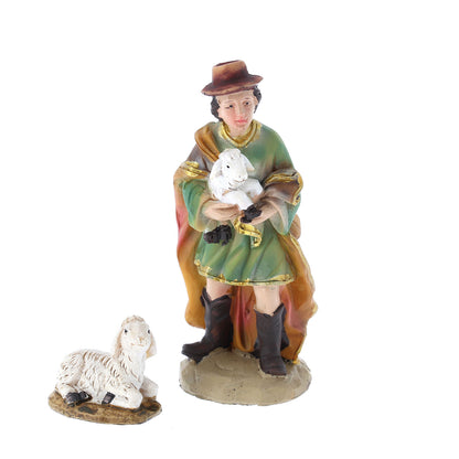 Set Presepe composto da 11 soggetti con capanna. Dimensioni 20x34 cm