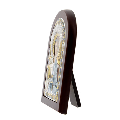 Icona Angelo, in argento. Dimensioni 12x16 cm