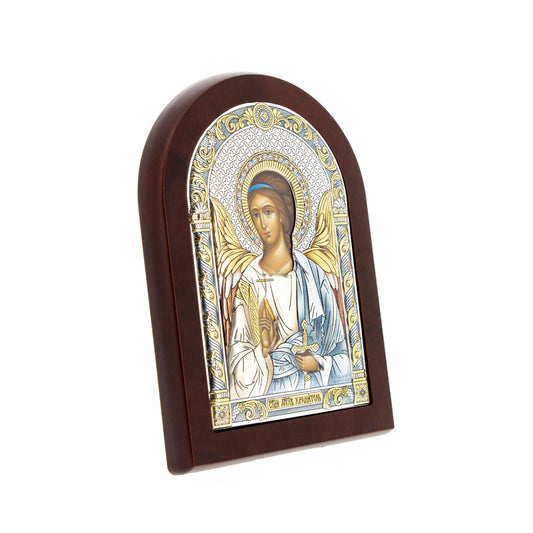 Icona Angelo, in argento. Dimensioni 12x16 cm