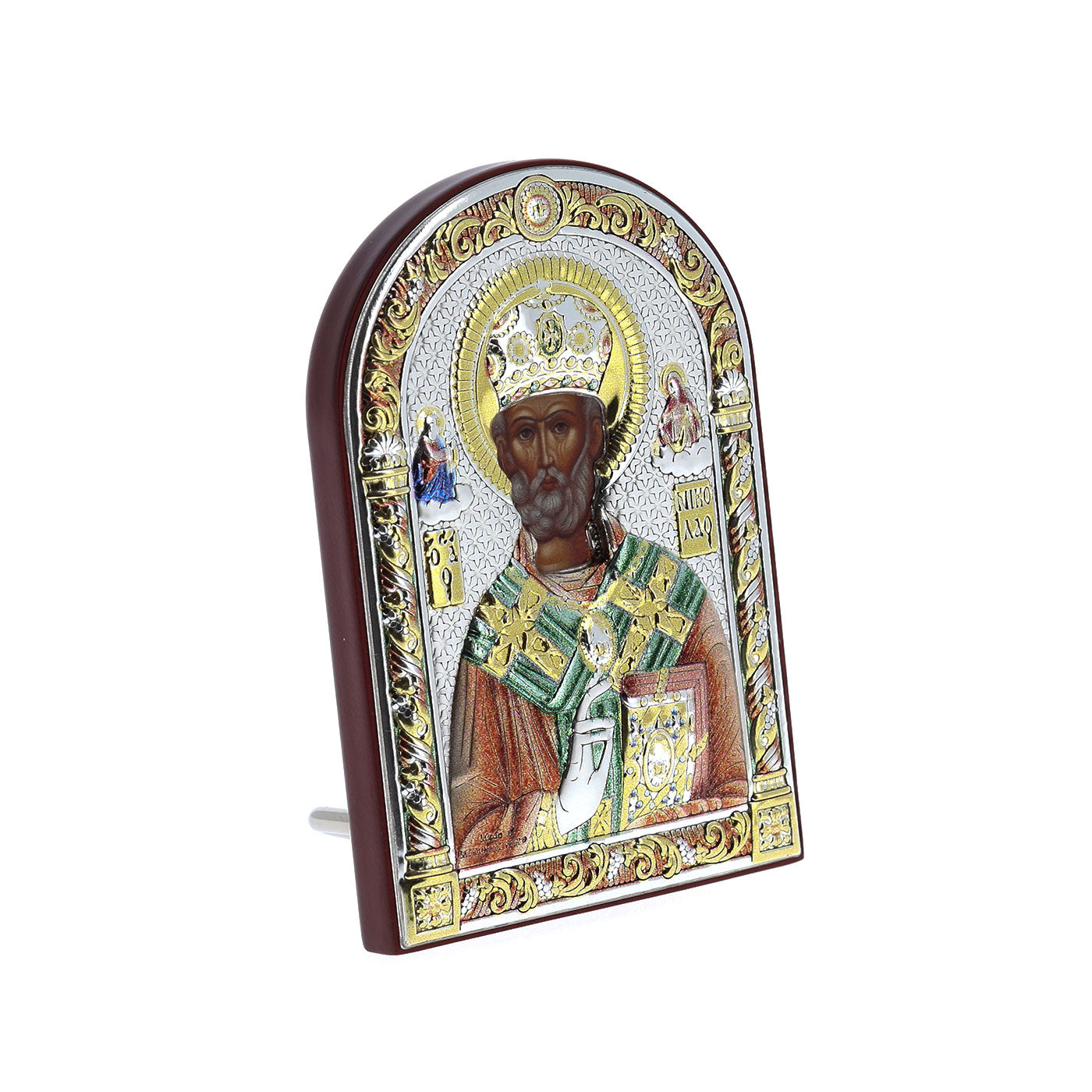 Icona San Nicola, in argento. Dimensioni 6x8,5 cm