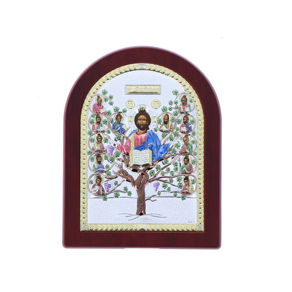 Icona Albero della Vita, in argento. Dimensioni 12x16 cm