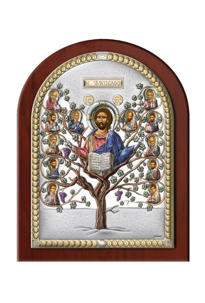 Icona Albero della Vita, in argento. Dimensioni 12x16 cm