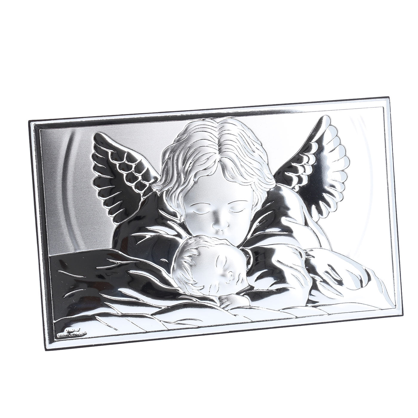 Quadro in argento Angelo protettore. Dimensioni 15x9 cm