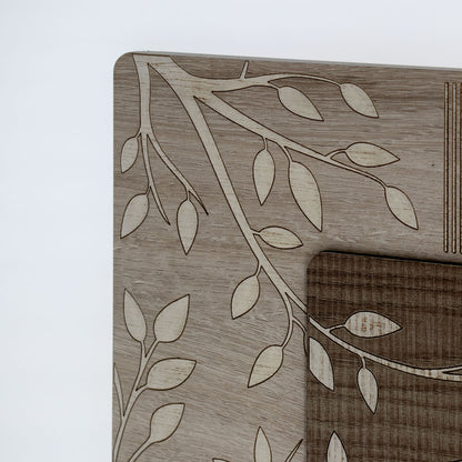 Quadro in argento Sacra Famiglia su legno con decorazione albero della vita. Dimensioni 52x81,5 cm