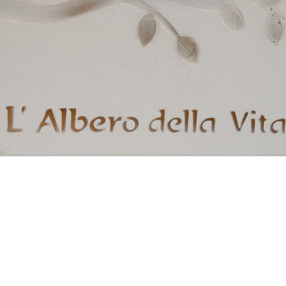 Quadro Albero della Vita in legno decorato e particolari in argento. Dimensioni 98x48 cm