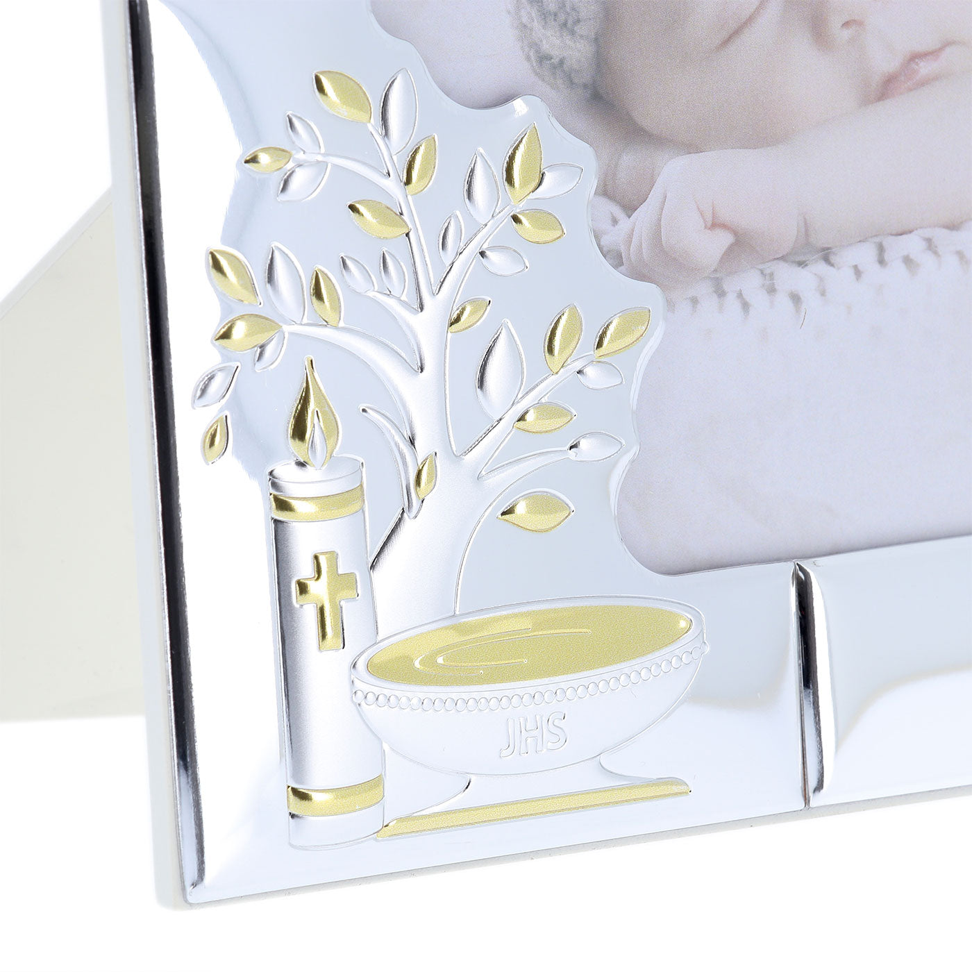 Portafoto Battesimo in argento personalizzabile. Dimensioni 20x25 cm