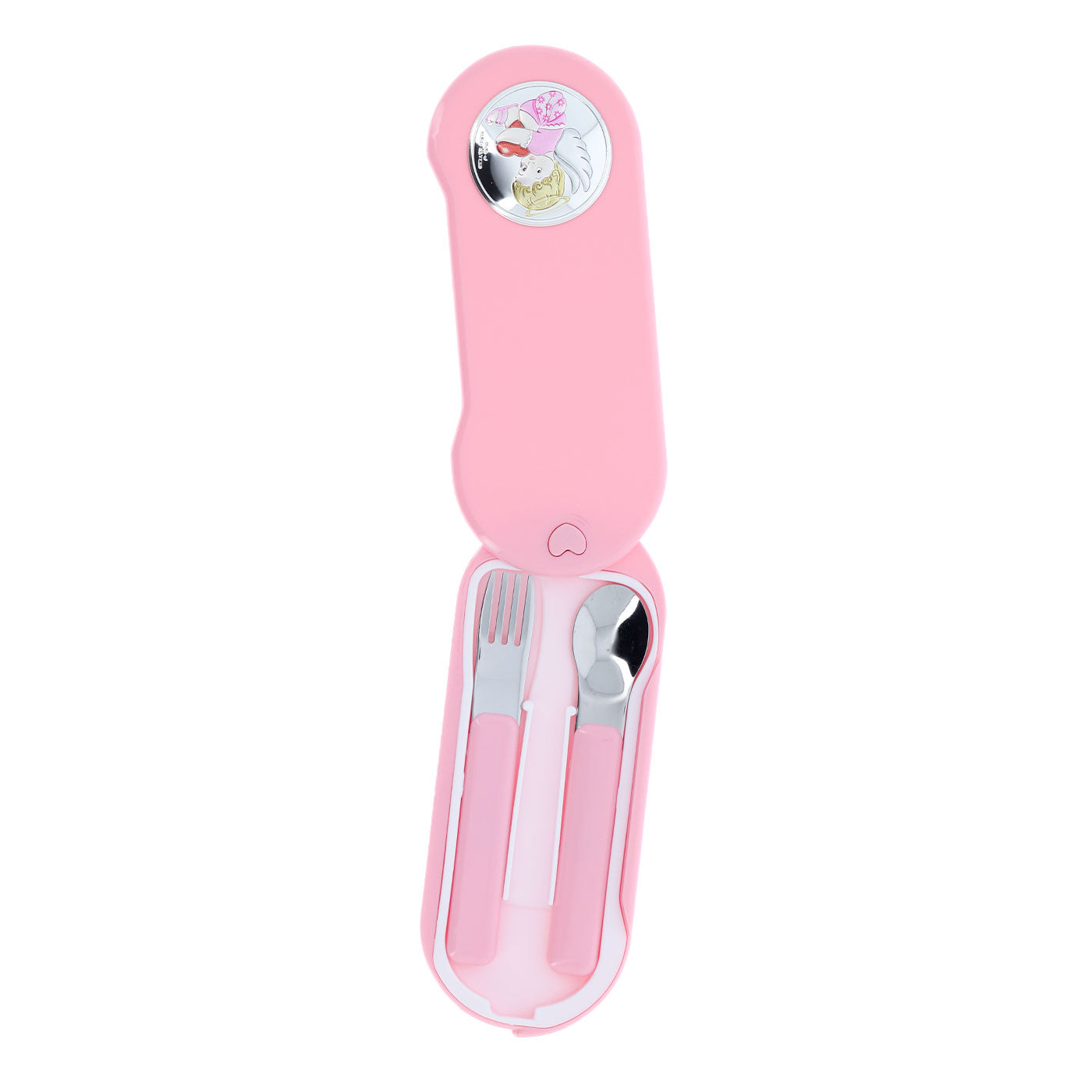 Confezione Angelo set pappa + catenella portaciuccio, rosa