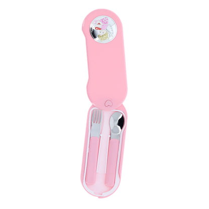 Confezione Angelo set pappa + catenella portaciuccio, rosa
