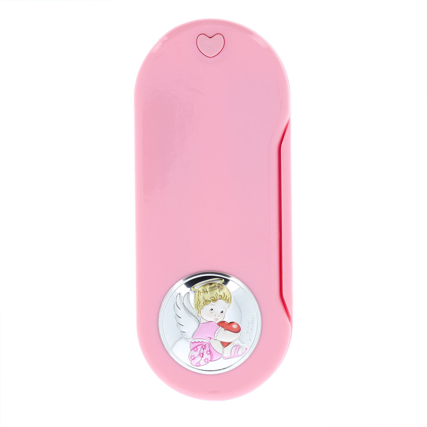 Confezione Angelo set pappa + catenella portaciuccio, rosa