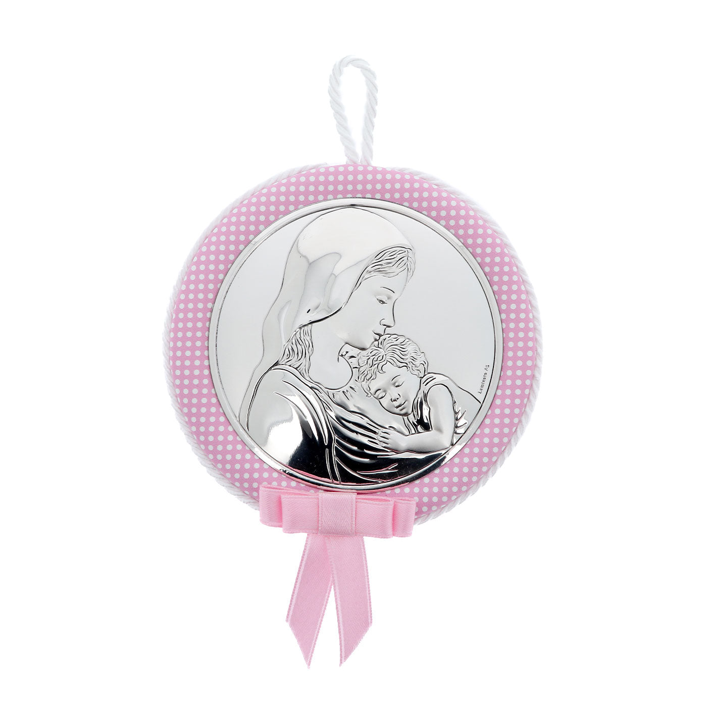 Capoculla celeste Madonna con Bambino, con carillon. Diametro 11 cm
