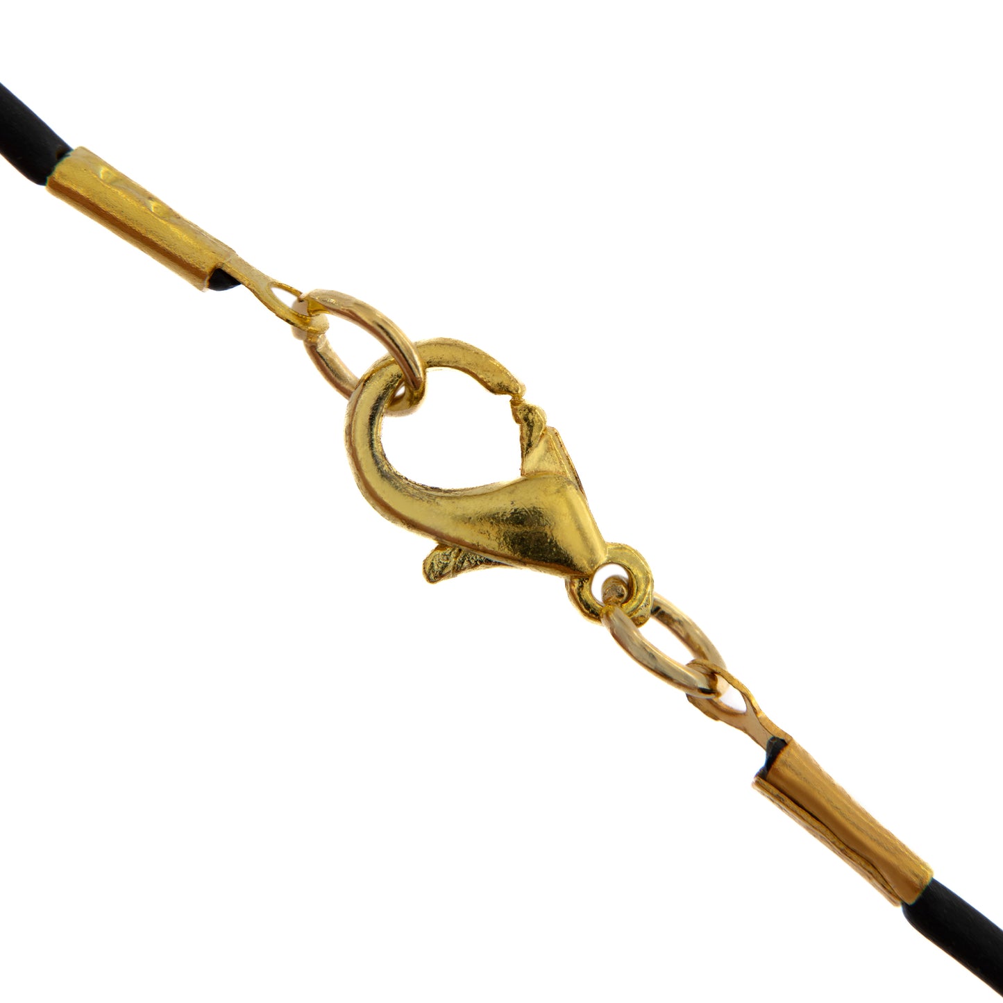 Catenina indossabile in caucciù e metallo dorato. Lunghezza 45 cm