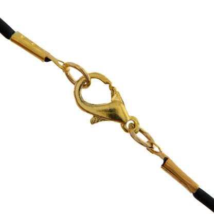 Catenina indossabile in caucciù e metallo dorato. Lunghezza 45 cm