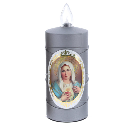 Lumino elettronico immagine Madonna, durata 120 giorni. Altezza 15 cm