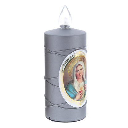 Lumino elettronico immagine Madonna, durata 120 giorni. Altezza 15 cm