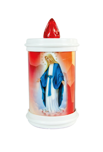 Lumino elettronico "Madonna Immacolata", durata 120 giorni. Altezza 13 cm