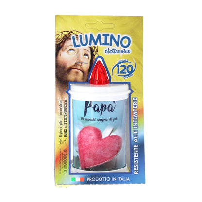 Lumino elettronico "Papà", durata 120 giorni. Altezza 13 cm