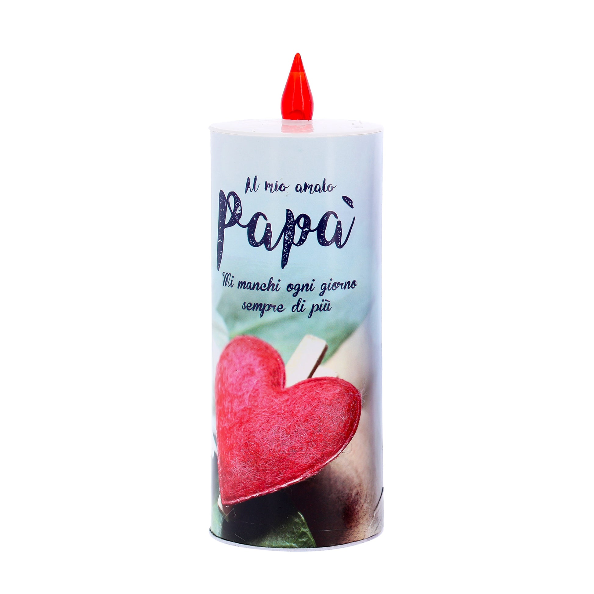 Lumino elettronico "Papà", durata 150 giorni. Altezza 17,5 cm