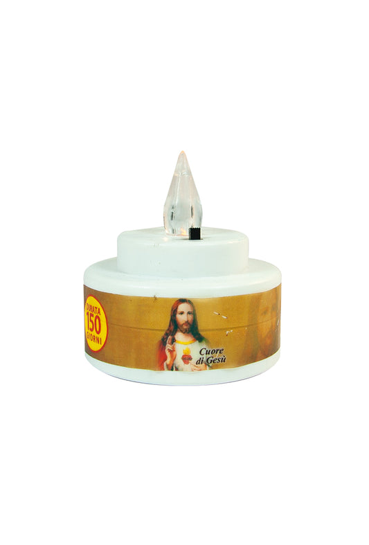 Lumino elettronico Tealight, durata 150 giorni. Altezza 6,5 cm