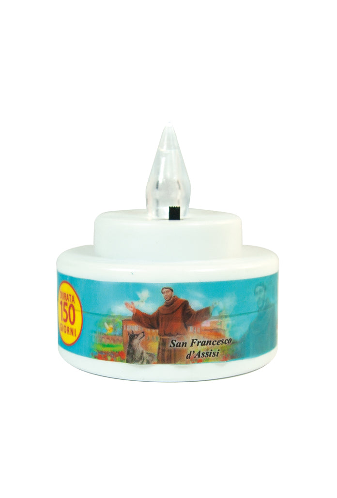 Lumino elettronico Tealight, durata 150 giorni. Altezza 6,5 cm