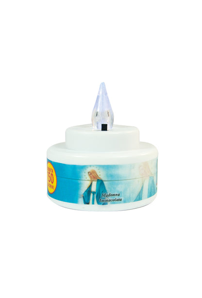 Lumino elettronico Tealight, durata 150 giorni. Altezza 6,5 cm