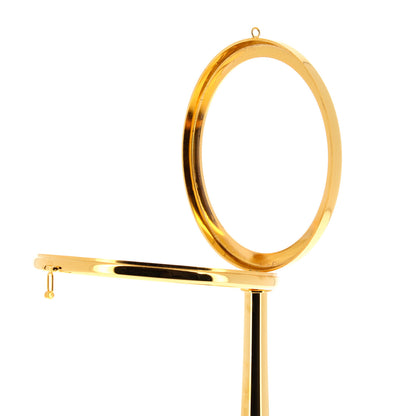Teca da esposizione per Ostia Magna in fusione ottone dorato zecchino. Dimensioni 16x40 cm
