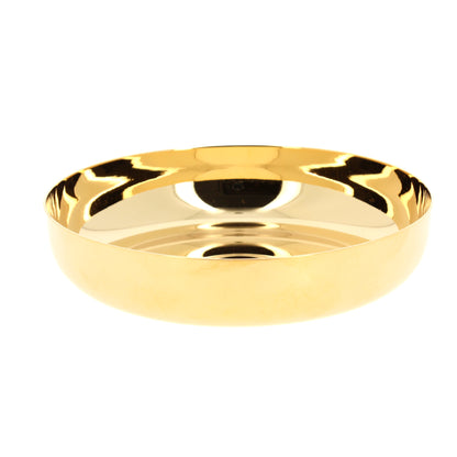 Patena offertoriale in ottone dorato. Diametro 10 cm