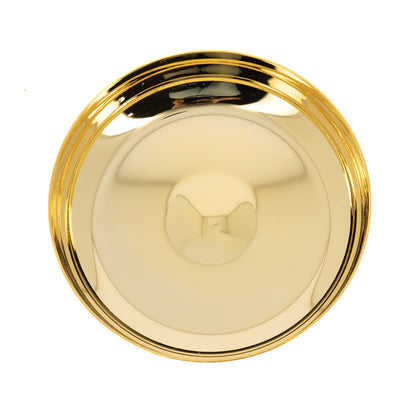 Patena offertoriale in ottone dorato. Diametro 12 cm