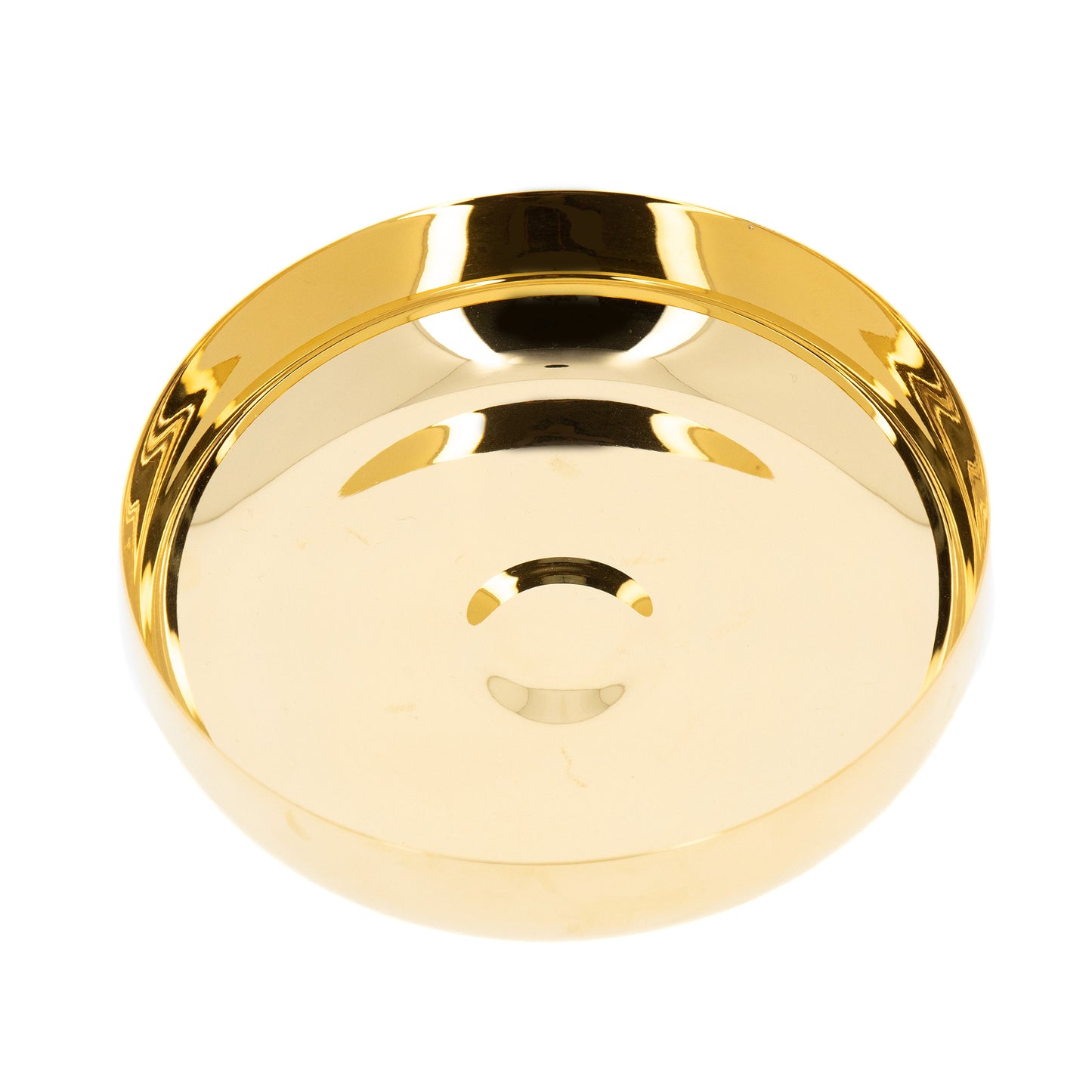 Patena offertoriale in ottone dorato. Diametro 16 cm