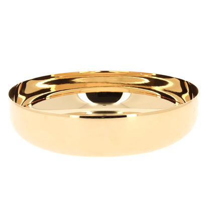 Patena offertoriale in ottone dorato. Diametro 16 cm