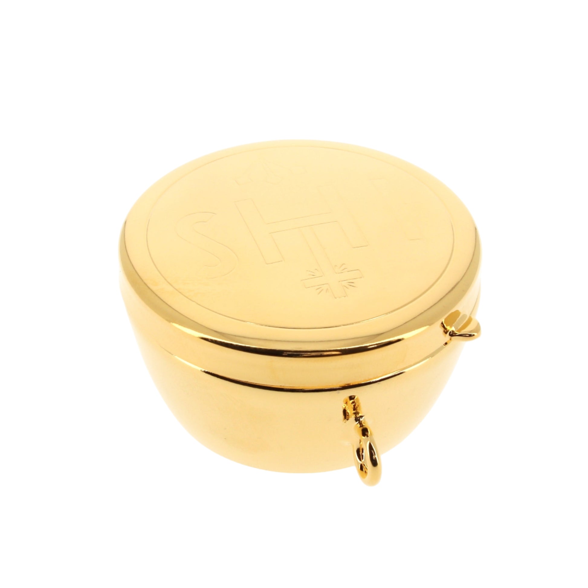 Teca classica con incisione IHS. Dimensioni 3,2x5,4 cm