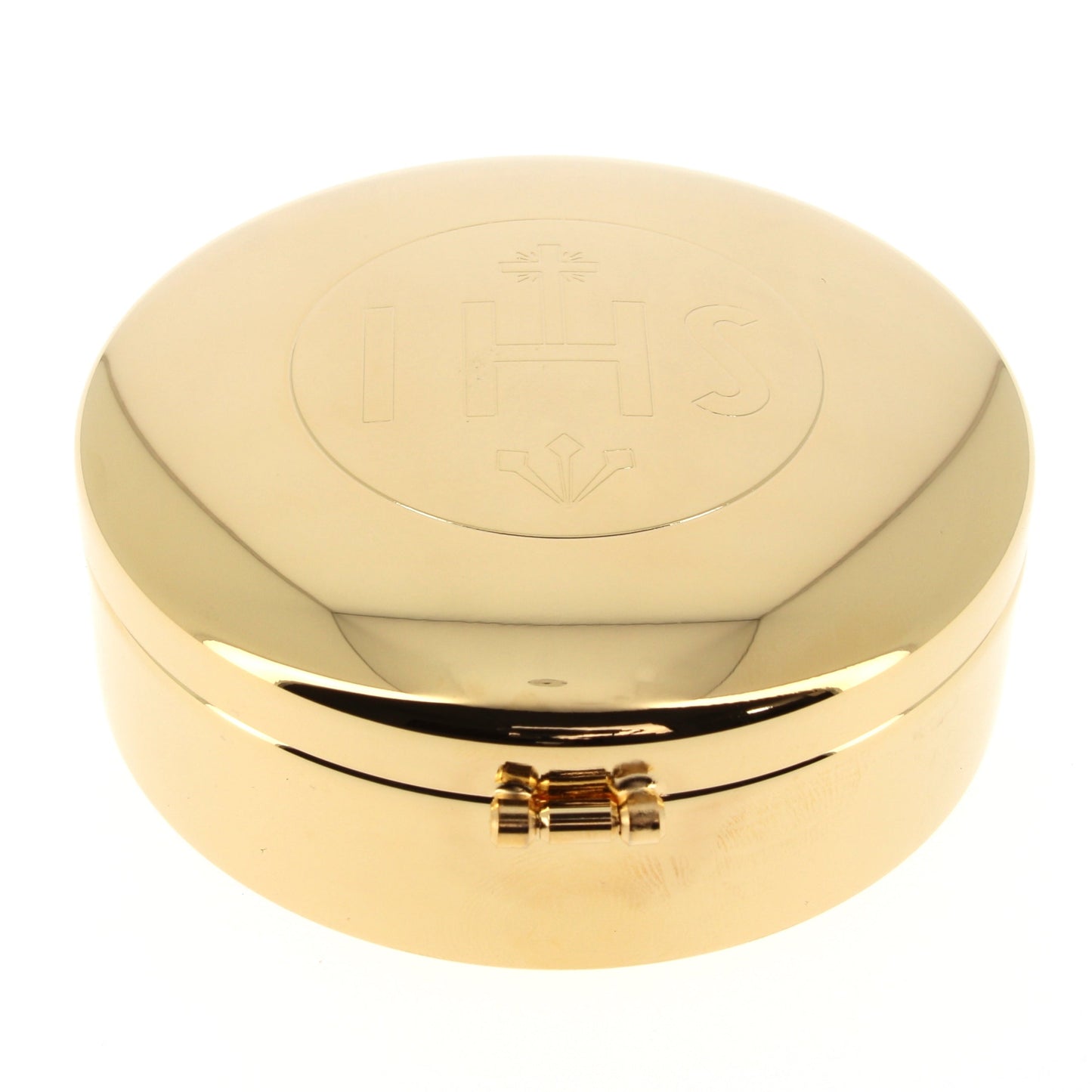 Teca classica con incisione IHS. Dimensioni 9x3,5 cm