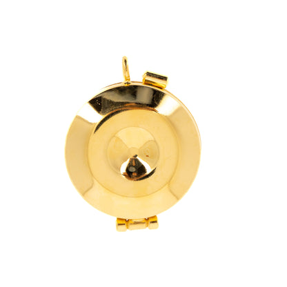 Teca con placca smaltata raffigurante Buon Pastore. Dimensioni 4x1,5 cm