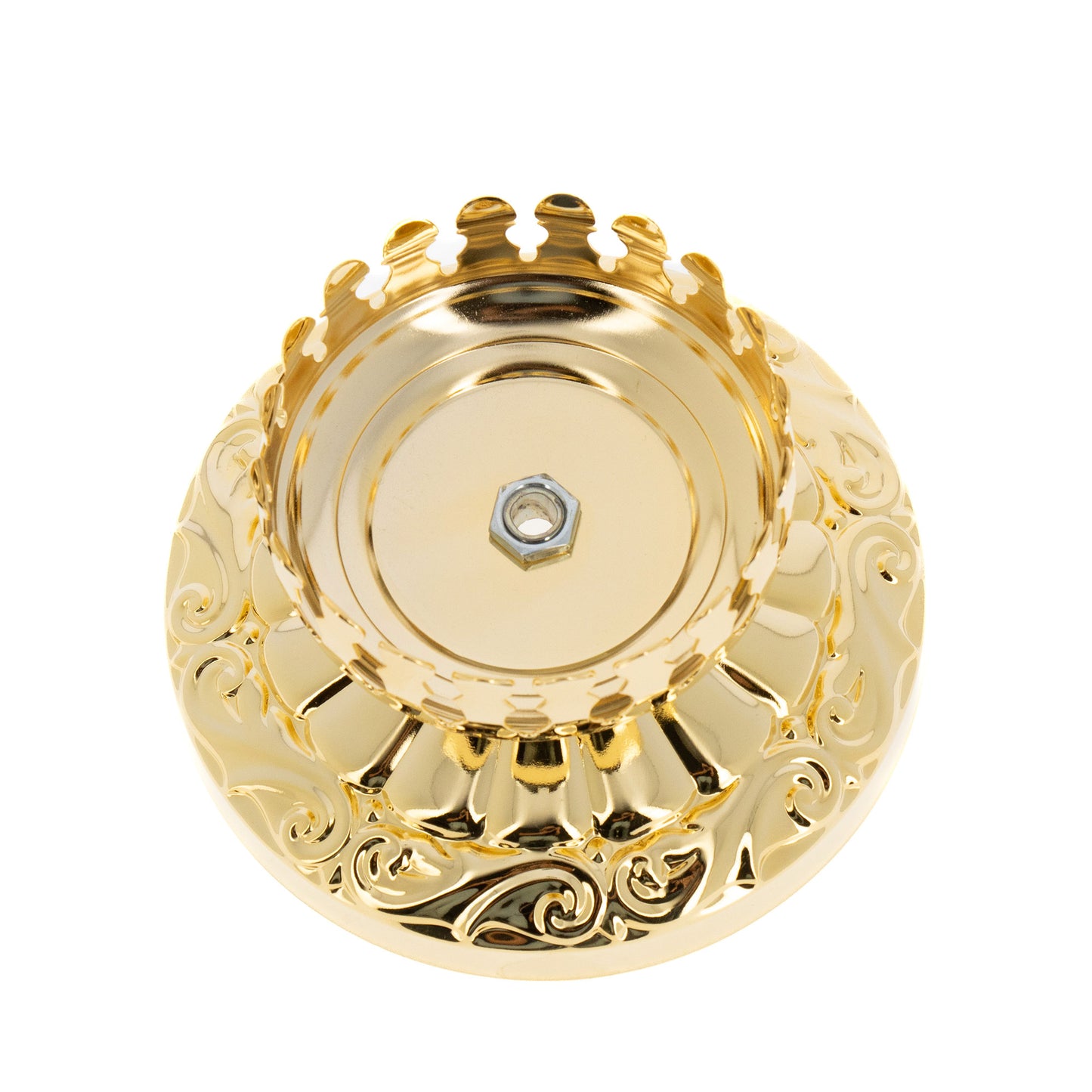 Portavetro per Santissimo in ottone dorato con diametro 8 cm. Dimensioni 12x 15 cm