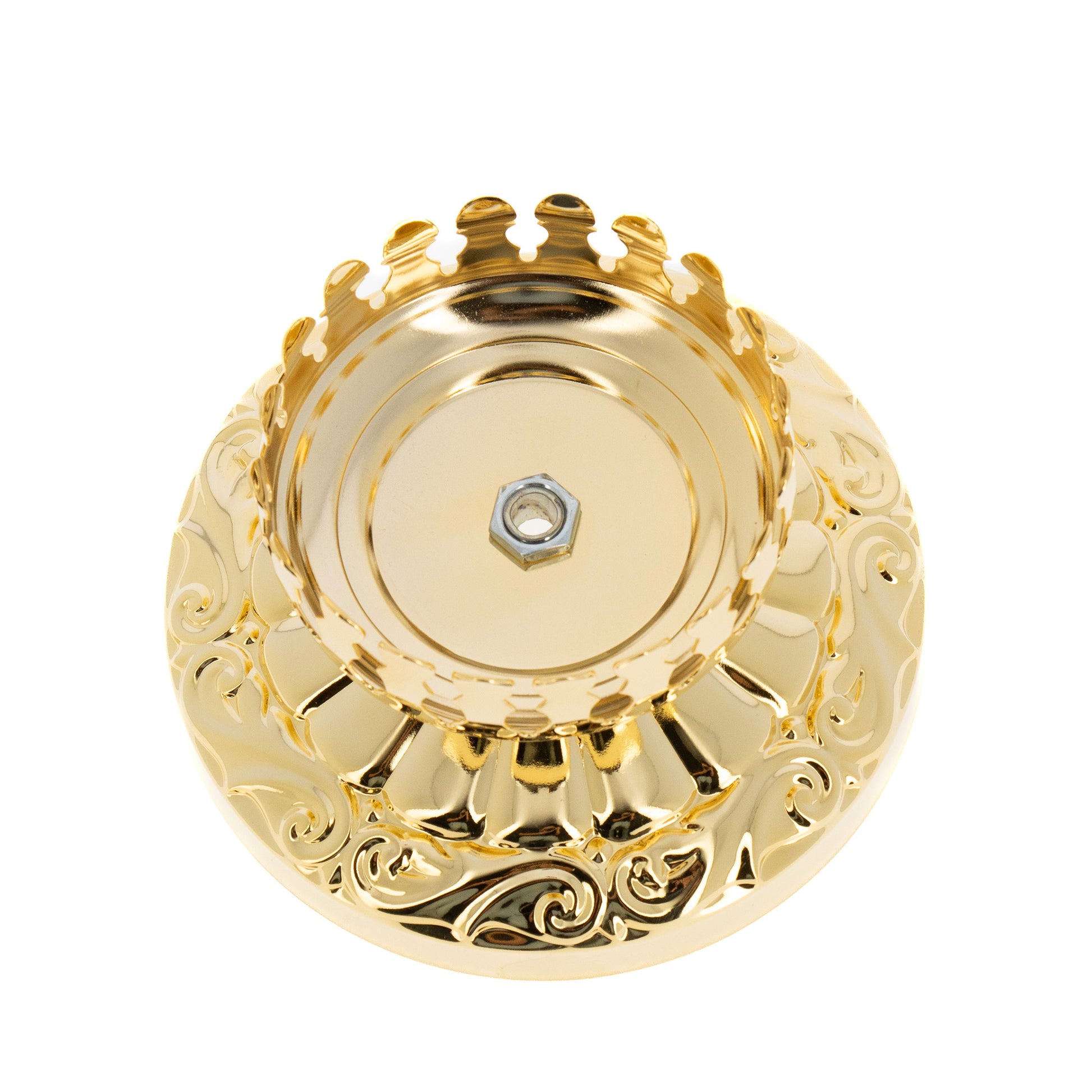Portavetro per Santissimo in ottone dorato con diametro 8 cm. Dimensioni 12x 15 cm