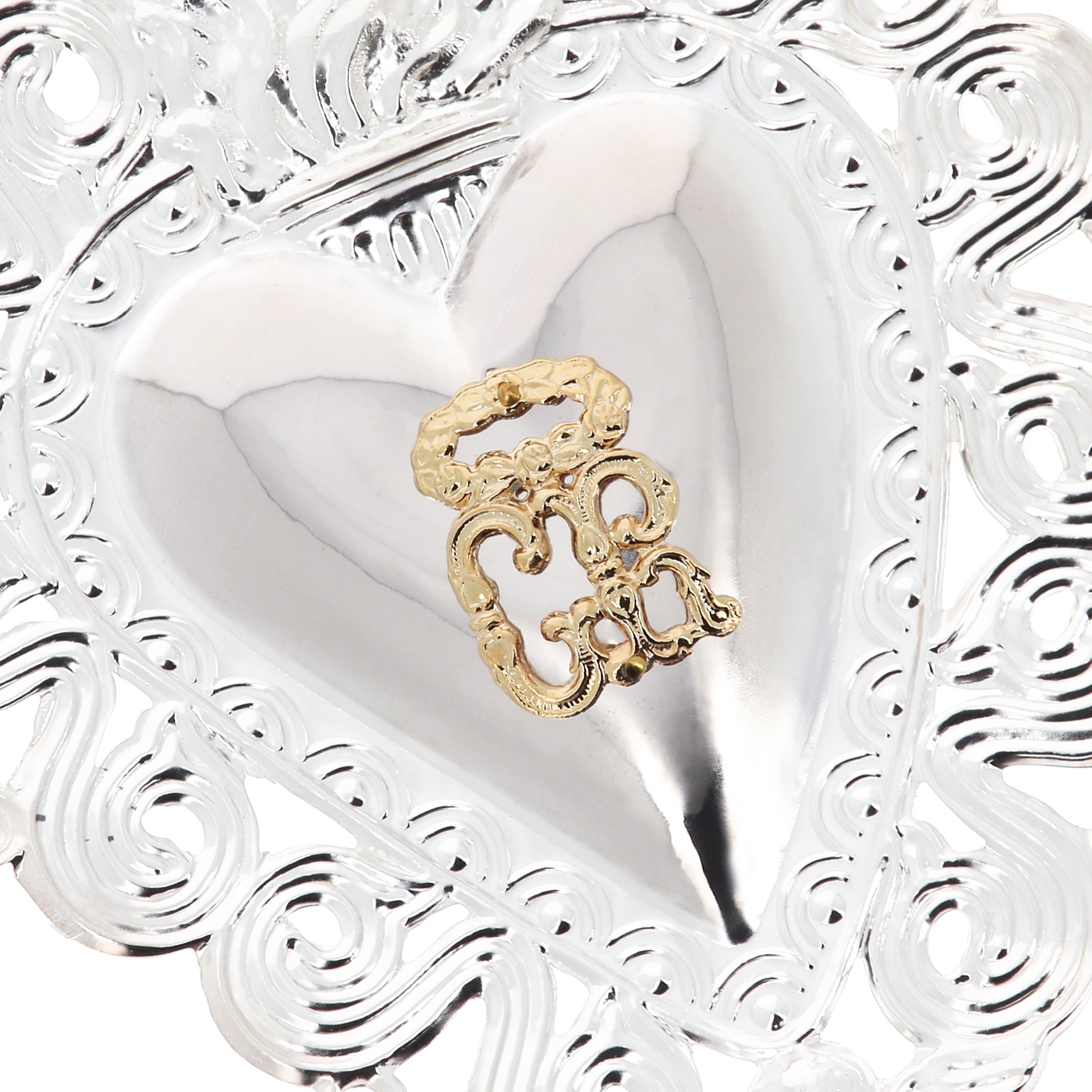 Cuore Votivo, in argento 925. Dimensioni 13x17 cm