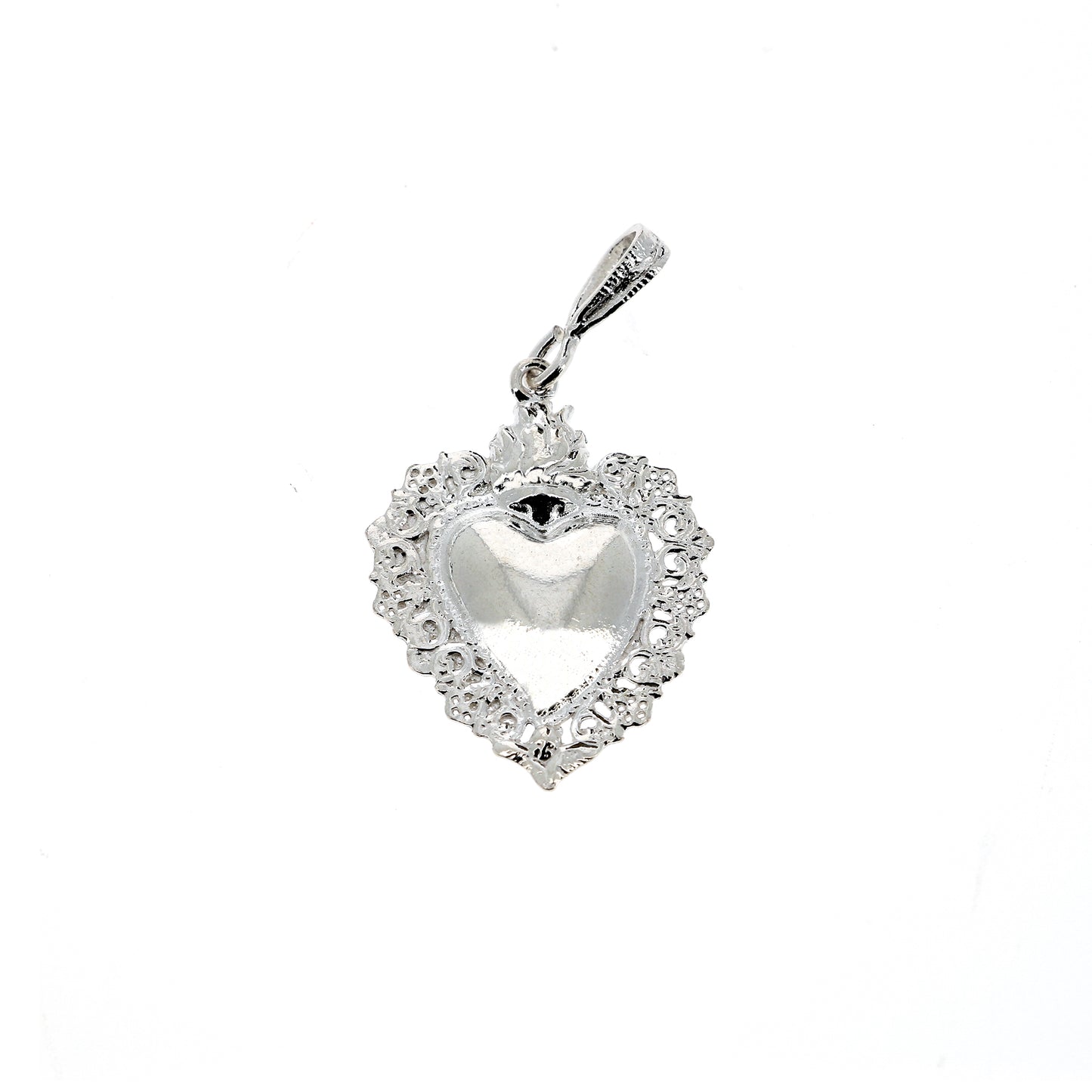 Ciondolo cuore Votivo in argento 925. Altezza 3,5 cm