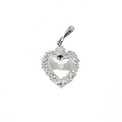 Ciondolo cuore Votivo in argento 925. Altezza 3,5 cm