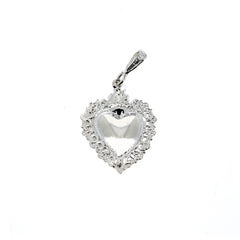 Ciondolo cuore Votivo in argento 925. Altezza 3,5 cm