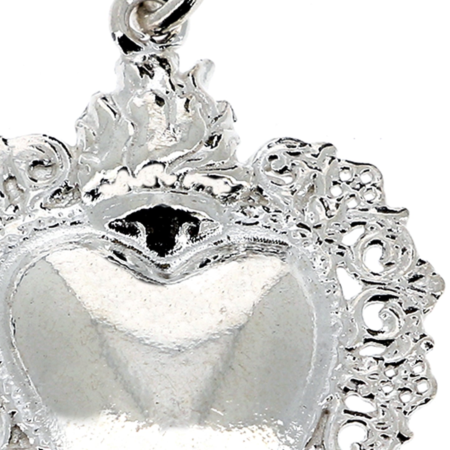 Ciondolo cuore Votivo in argento 925. Altezza 3,5 cm