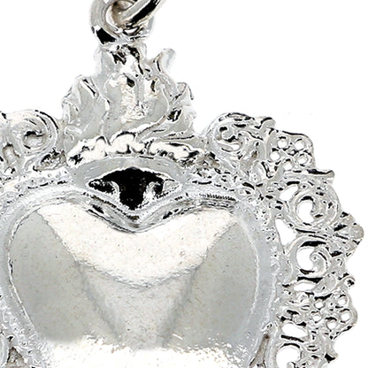 Ciondolo cuore Votivo in argento 925. Altezza 3,5 cm